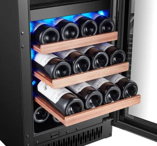 BODEGA43 Wijnkoelkast 2 zones 28 flessen zwart