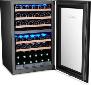 BODEGA43 Wijnkoelkast Inbouw 2 Zones 42 Flessen Zwart