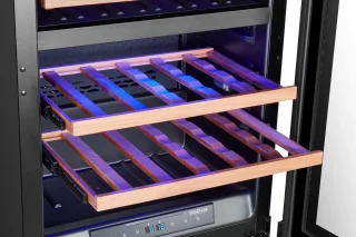 BODEGA43 Wijnkoelkast Inbouw 2 Zones 42 Flessen Zwart