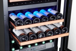 BODEGA43 Wijnkoelkast Inbouw 2 Zones 42 Flessen Zwart
