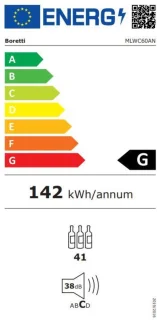 Boretti MLWC60AN Wijnklimaatkast inbouw 60cm 2 zones