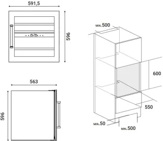 Boretti MLWC60AN Wijnklimaatkast inbouw 60cm 2 zones