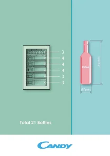 Candy DiVino CWC 021 M/N Wijnkoelkast Zwart 21 flessen