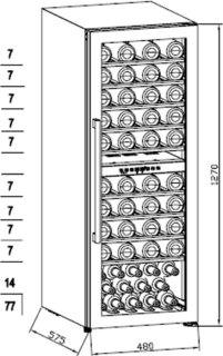 CaveCool Raw Zircon Wijnkoelkast 2 Zones 77 Flessen Zwart