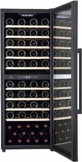 CaveCool Raw Zircon Wijnkoelkast 2 Zones 77 Flessen Zwart