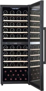 CaveCool Raw Zircon Wijnkoelkast 2 Zones 77 Flessen Zwart
