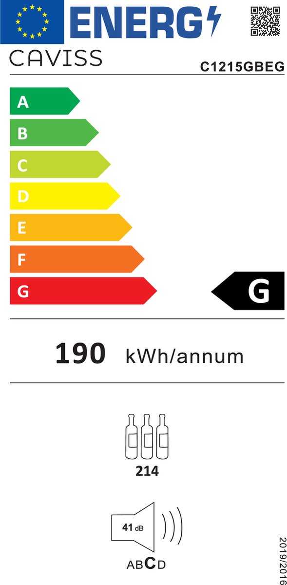 Wat vinden we goed aan de Caviss C1215GBEG Wijnkoelkast 214 Flessen 1 Zone