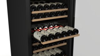 Caviss C2165EBEG Vrijstaande Wijnkoelkast 165 Flessen Zwart