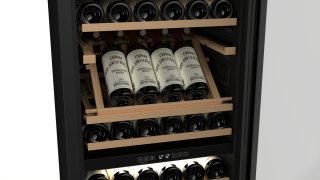 Caviss C2165EBEG Vrijstaande Wijnkoelkast 165 Flessen Zwart