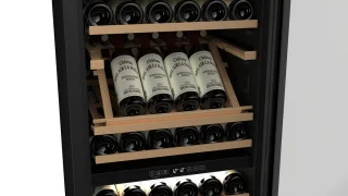 Caviss C2165EBEG Vrijstaande Wijnkoelkast 165 Flessen Zwart