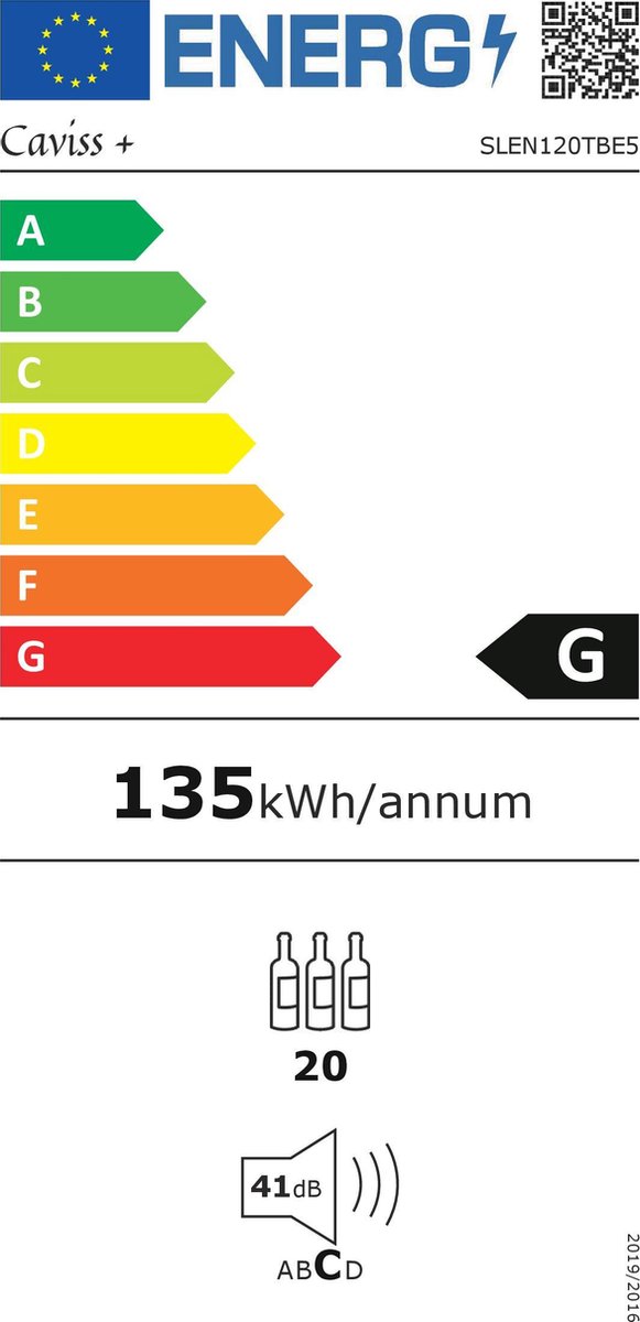 Wat vinden we goed aan de Caviss SLEN120TBE5 Wijnkoelkast 20 Flessen