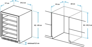 CENDO WK160-39F Wijnklimaatkast Onderbouw Zwart