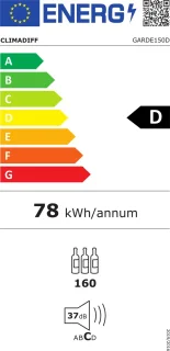 Climadiff GARDE150D vrijstaande wijnklimaatkast