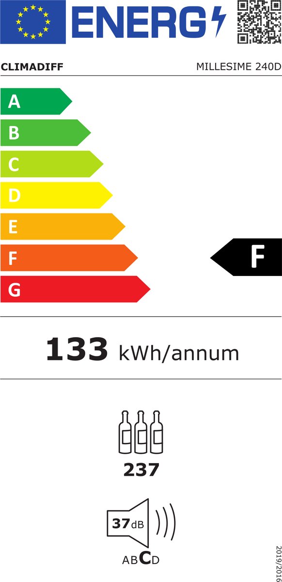 Wat vinden we goed aan de Climadiff MILLESIME 240D wijnbewaarkast 2 zones