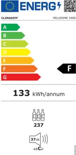 Climadiff MILLESIME 240D wijnbewaarkast 2 zones