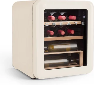 CREATE Winecooler Retro M Elektrische Wijnkelder 12 flessen 48L Beige