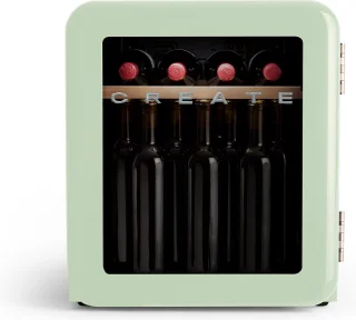 CREATE Winecooler Retro M elektrische wijnkoeler 12 flessen pastel groen