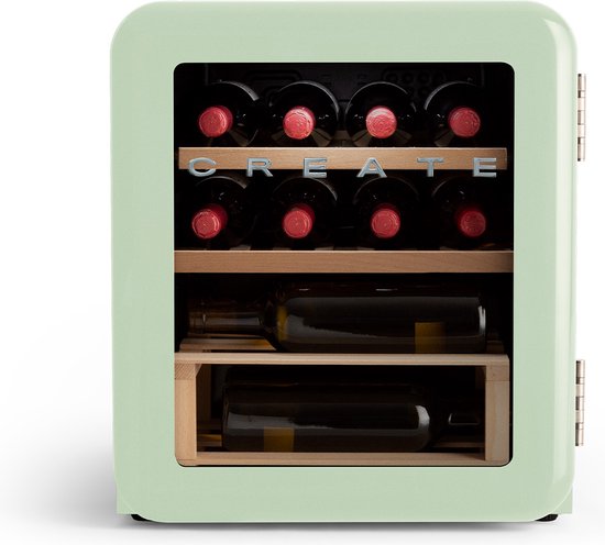 CREATE Winecooler Retro M elektrische wijnkoeler 12 flessen pastel groen review
