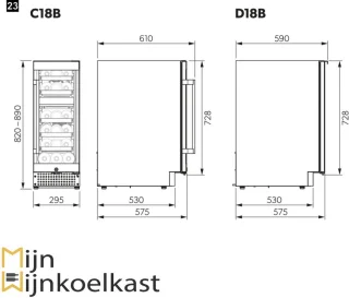 Dometic D18BB Wijnkoelkast 2 zones