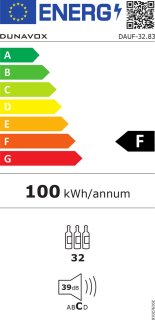 Dunavox DAUF-32.83SS Flow-32 Wijnkoelkast 1 Zone