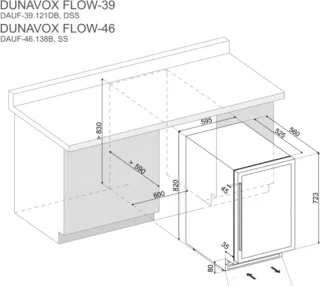 Dunavox DAUF-46.138B wijnklimaatkast
