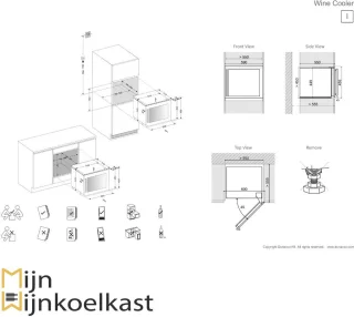 Dunavox Glance-18 inbouw wijnkoelkast 45 cm Push Open