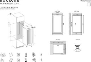 Dunavox Glance-72 Inbouw Wijnkoelkast 122cm