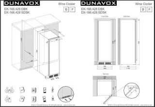 Dunavox Grande-166 Wijnkoeler Vrijstaand/Tussenbouw 166 Flessen