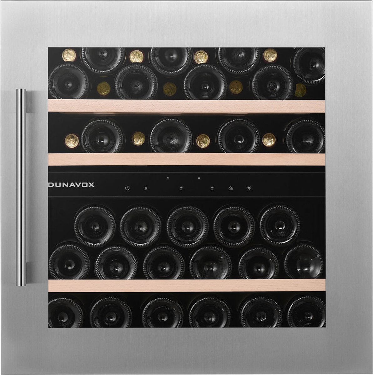 De Dunavox Inbouwwijnkoelkast 2 Zones 41 Flessen RVS 60cm in één oogopslag