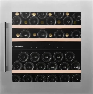 Dunavox Inbouwwijnkoelkast 2 Zones 41 Flessen RVS 60cm