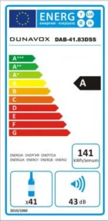 Dunavox Inbouwwijnkoelkast 2 Zones 41 Flessen RVS 60cm
