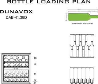 Dunavox Inbouwwijnkoelkast 2 Zones 41 Flessen RVS 60cm
