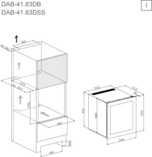 Dunavox Inbouwwijnkoelkast 2 Zones 41 Flessen RVS 60cm
