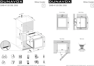 Dunavox Inbouwwijnkoelkast 2 Zones 41 Flessen RVS 60cm