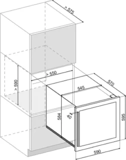 Dunavox Soul-25 Inbouwwijnkoelkast 60cm RVS 25 flessen