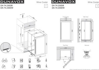 Dunavox Wijnkoelkast Inbouw 2 Zones H123.3