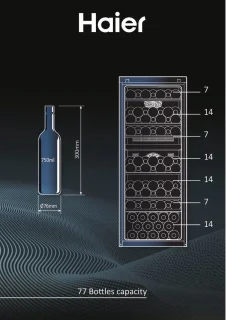 Haier HWS77GDAU1 Wijnkoelkast 2 Zones