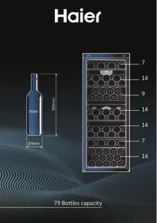 Haier HWS79GDG Wine Bank 50 Series 5 Winekoelkast 77 flessen