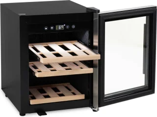HCB® 6808 Wijnkoelkast voor 12 flessen met houten lades vrijstaand