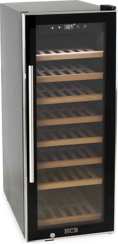 HCB® Wijnkoelkast 43 flessen met houten lades 6814 review