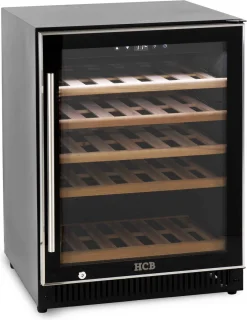 HCB® Wijnkoelkast 51 flessen houten lades 6809