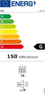 HCB® Wijnkoelkast 75 Flessen Houten Lades Vrijstaand 6816