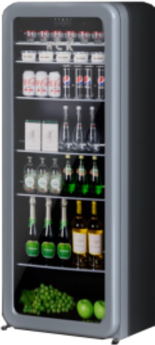 De HCK Retro Wijnkoelkast SC-208R-S Wabi Sabi Grey 76 Flessen in één oogopslag