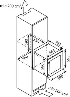 Helvetia HWTE236GN inbouw wijnkoelkast 36 flessen 60 cm