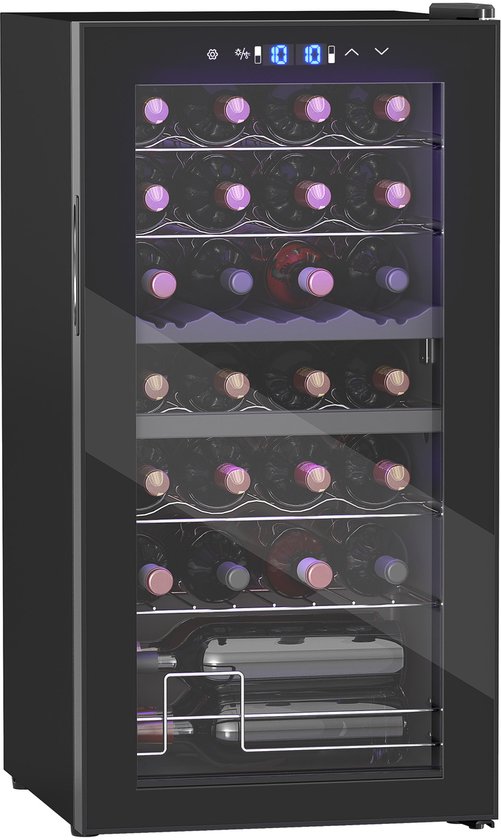 HOMCOM Weinkühlschrank 45L Metall & Hartglas Schwarz review
