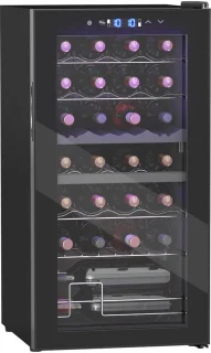 HOMCOM Weinkühlschrank 45L Metall & Hartglas Schwarz
