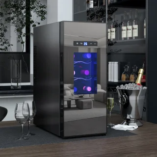HOMCOM Weinkühlschrank Metall 51,5L Schwarz