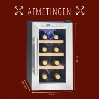 Horica Minibar Wijnkoelkast 23L met Glazen Deur