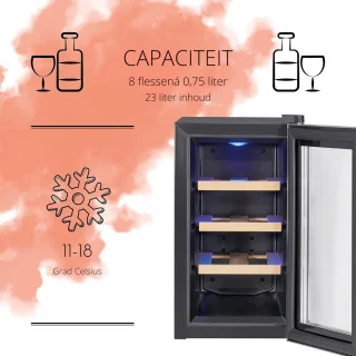 Horica Minibar Wijnkoelkast 23L met Glazen Deur