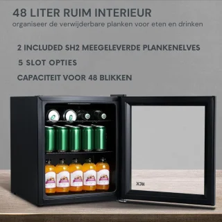 Horica Minibar Wijnkoelkast 48L met Glazen Deur